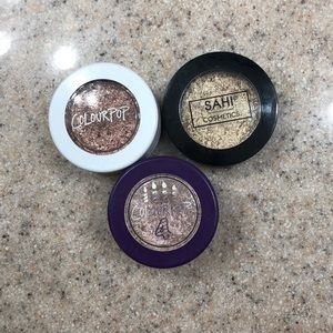 Colourpop eyeshadows and Sahi Cosmetics shadow